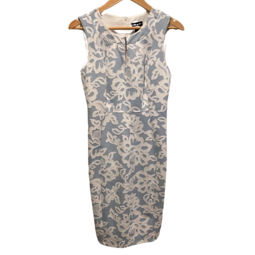 Kate & Lily Floral Ice Blue and White Dress Size 6